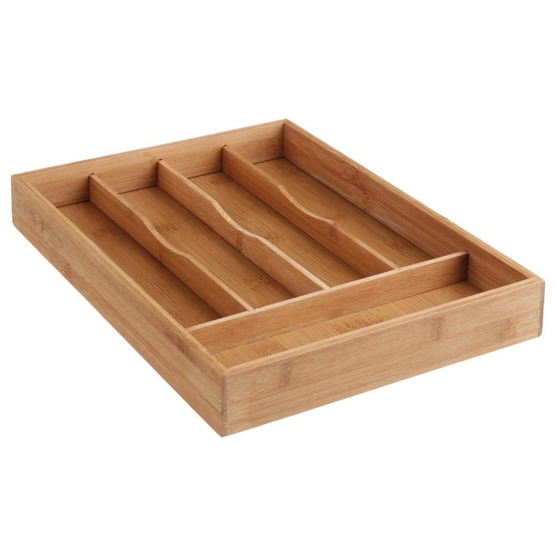 5five Simply Smart Box na příbory, zásuvková náplň - 5 přihrádek, bambusový strom, 34 x 25 x 4,5 cm 115242 hnědý