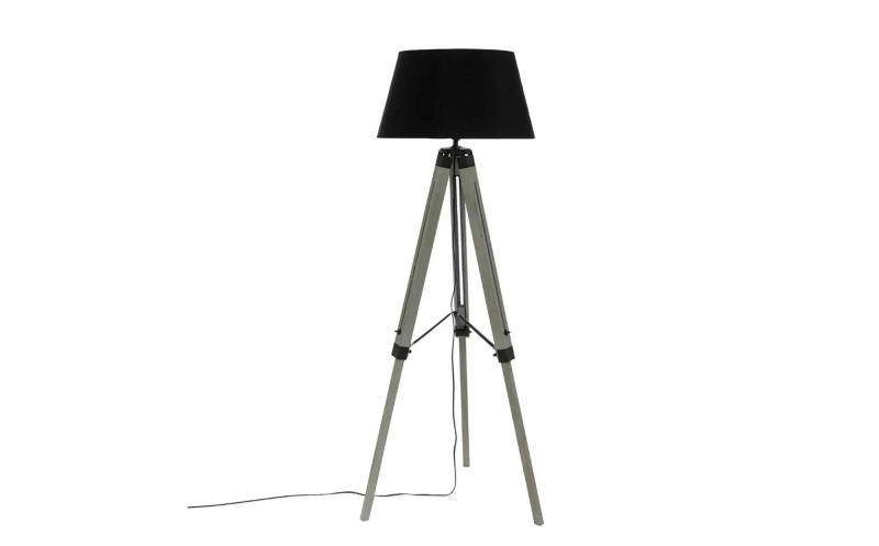 Atmosphera Stojací lampa Runo, dřevěná, výška 145 cm černá