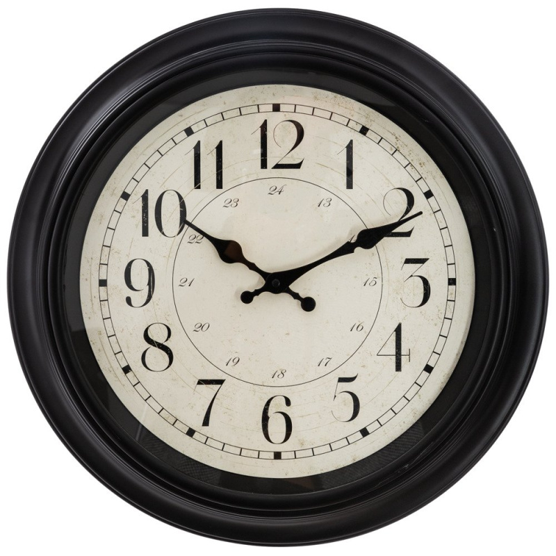 Atmosphera Nástěnné hodiny, tichý hod, kovové, průměr 39 cm 126526 černá