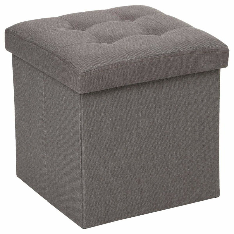 Atmosphera Čalouněný pouf do obývacího pokoje a chodby, pohodlné sedadlo 121470B šedá