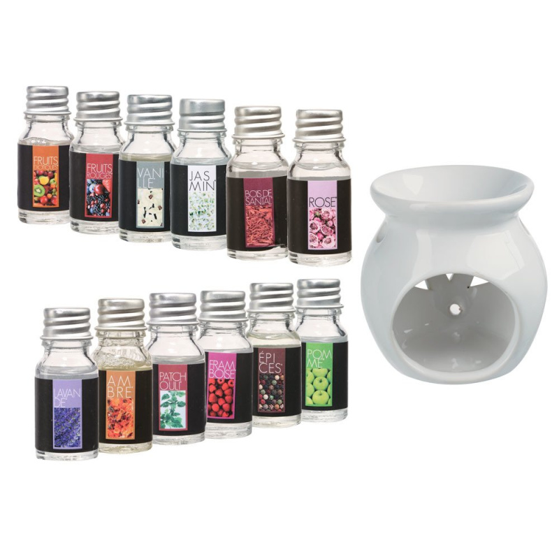 Atmosphera Bílá aromalampa i 12 éterických olejů, 2,5x5,8 cm 130727 bílá