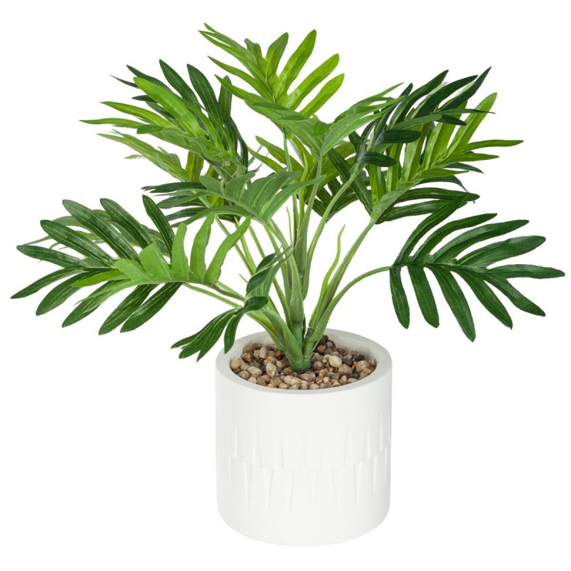 Atmosphera Umělá horská dlaň v květináči ETNIK, 29 cm zelená