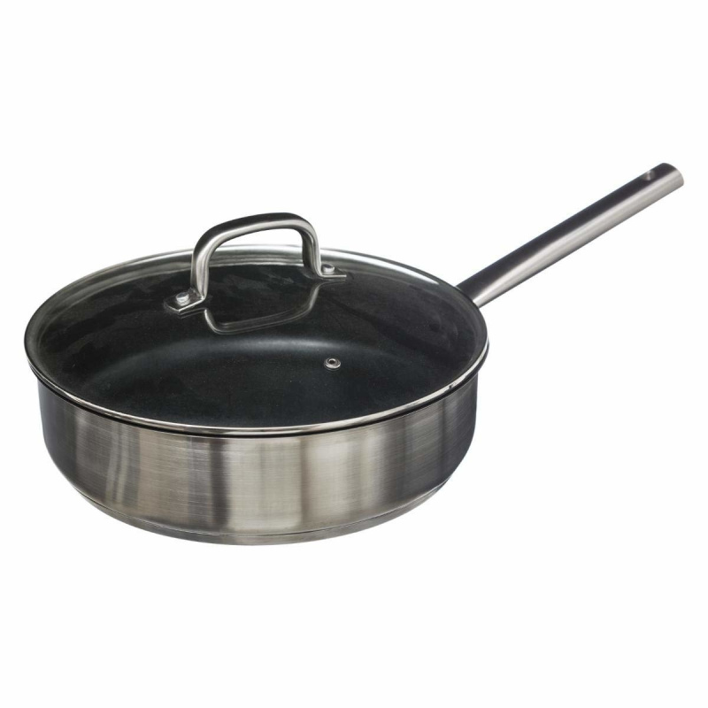 Secret de Gourmet Pánev z nerezové oceli s pokličkou, nepřilnavý povrch, 25,5 cm 151135 stříbrná