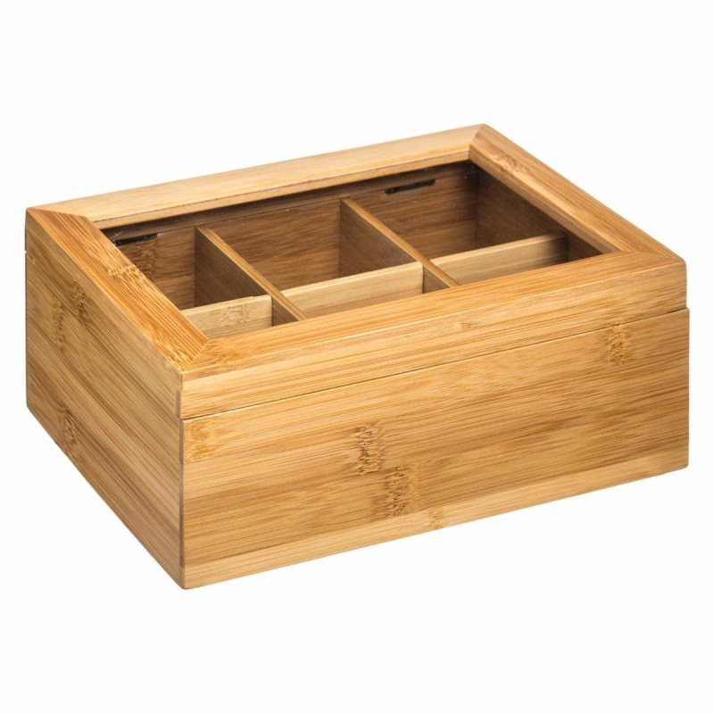 5five Simply Smart Tea box, box na čaj, sáčky box, dřevěný čajový box 151154 hnědý