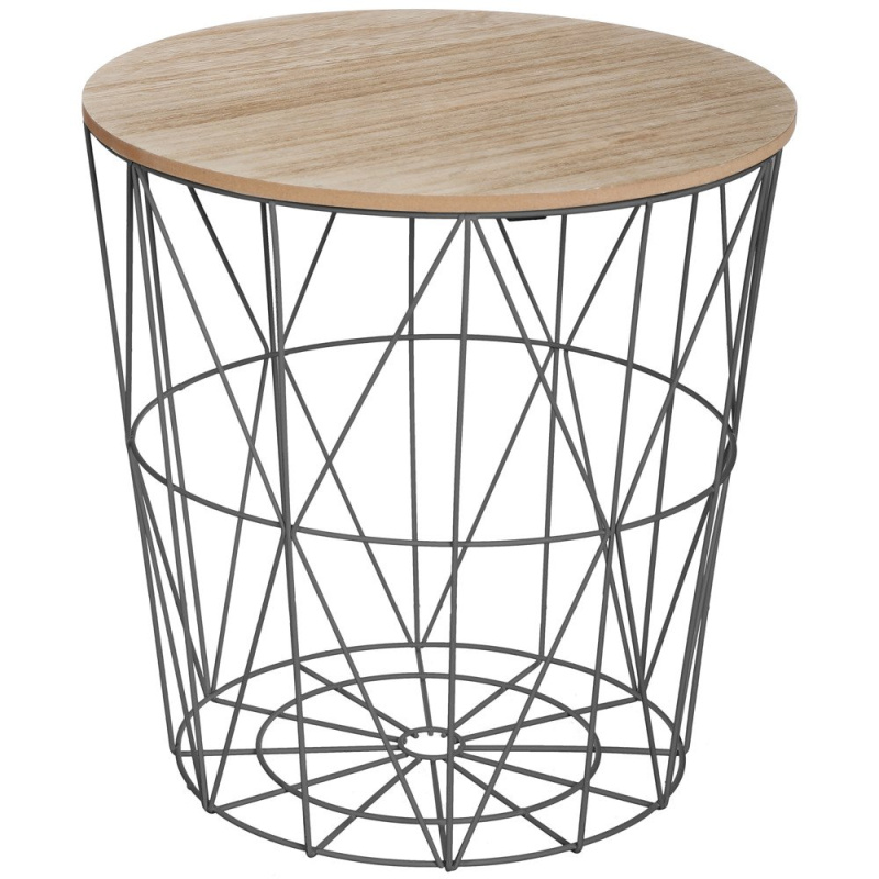 Atmosphera Interior Designer Korbtisch Kumi Metall 41 cm x 40 cm hnědá černá 157056E černá