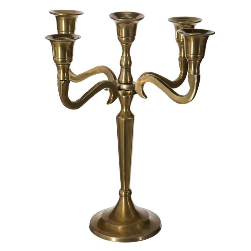 Atmosphera Kovový svícen zlatý, 22 cm zlatá