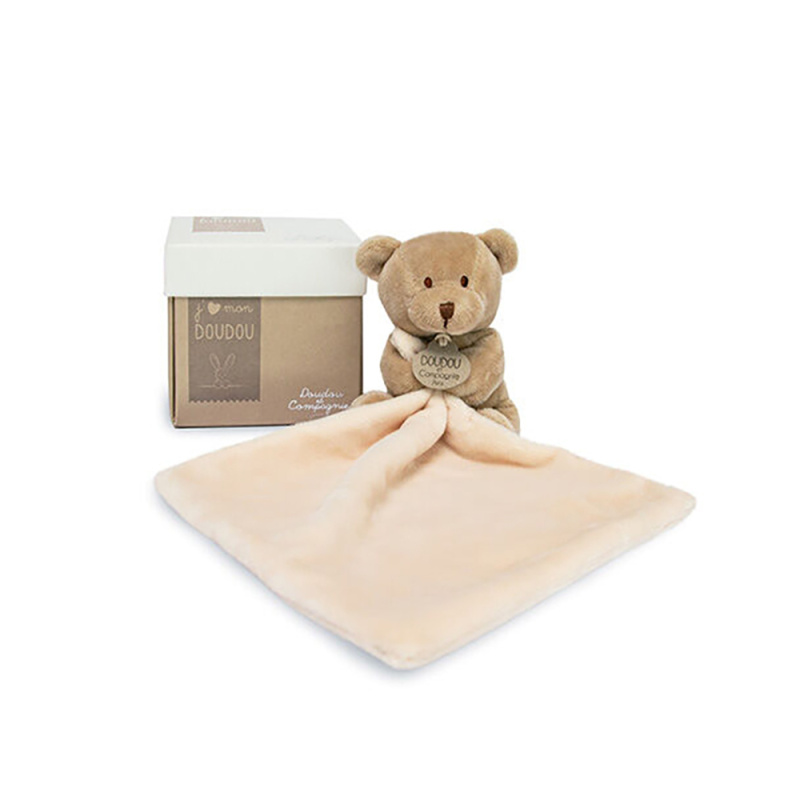 Doudou Dárková sada - medvídek s muchláčkem 10 cm