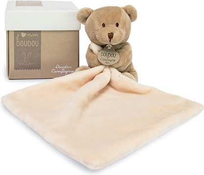 Doudou Dárková sada - medvídek s muchláčkem 10 cm