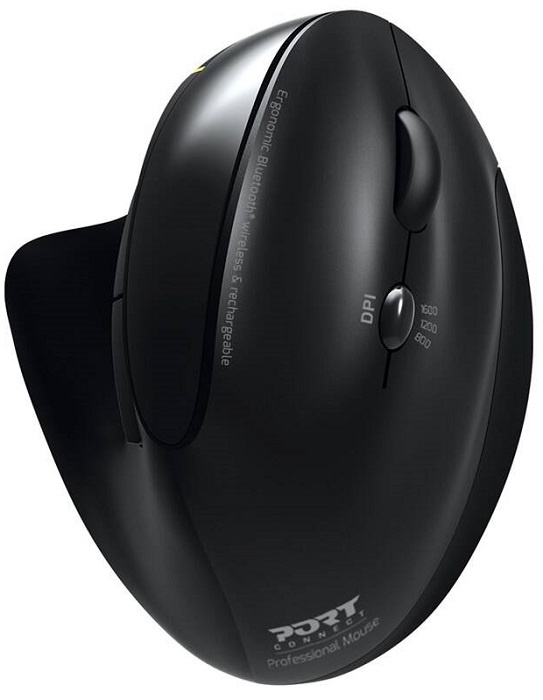 Bezdrátová myš PORT CONNECT Ergonomic Rechargeable / 1600 DPI / černá Varianta: ivi1
