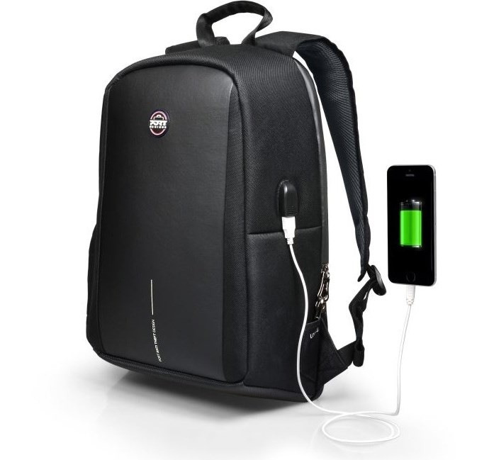 Batoh na notebook PORT DESIGNS Chicago Evo / na 15,6" / 17 l / USB / 180° otevírání / černá Varianta: ivi1