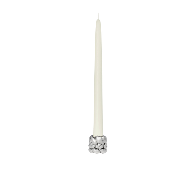 Christofle Postříbřený svícen se svíčkou, kolekce Babylone, 4,3 cm B04210008