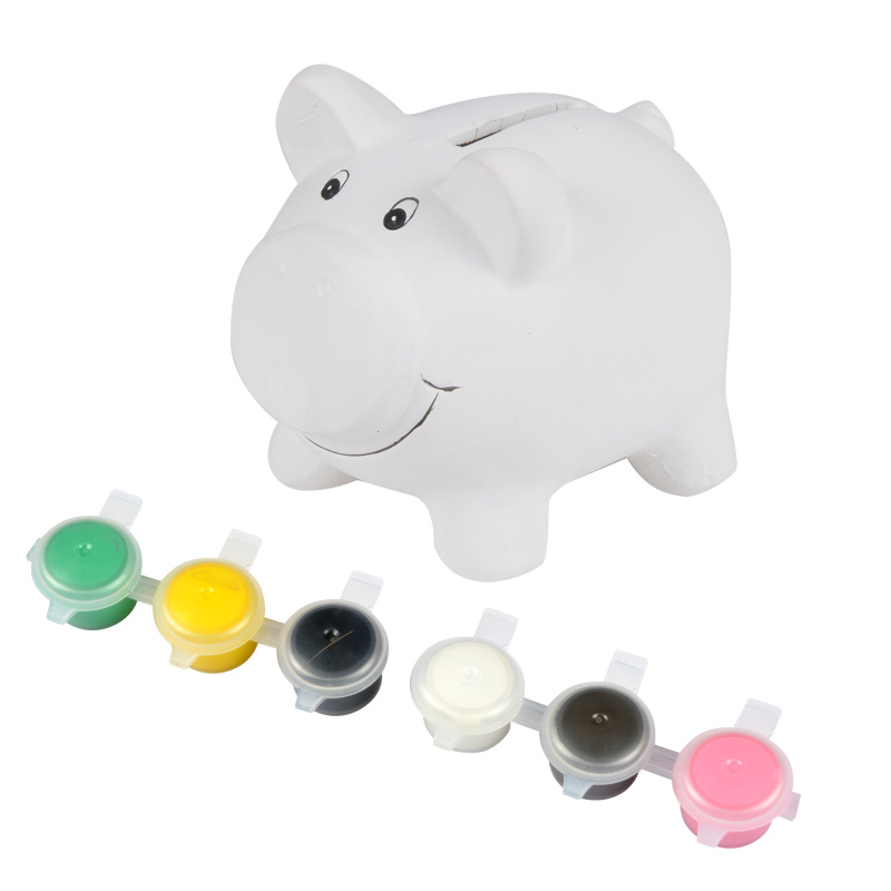 Homea Keramická pokladnička, 11 cm, DIY vícebarevný