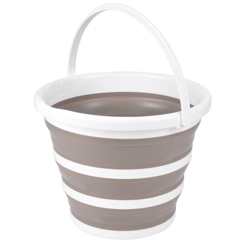Homea Skládací vědro, 10 L, silikon, taupe hnědý