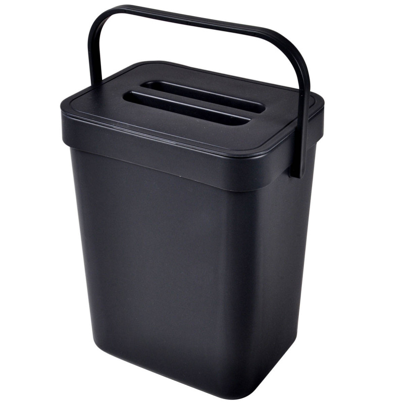 Homea Domácí kompostér s rukojetí, 5l, černá barva černá