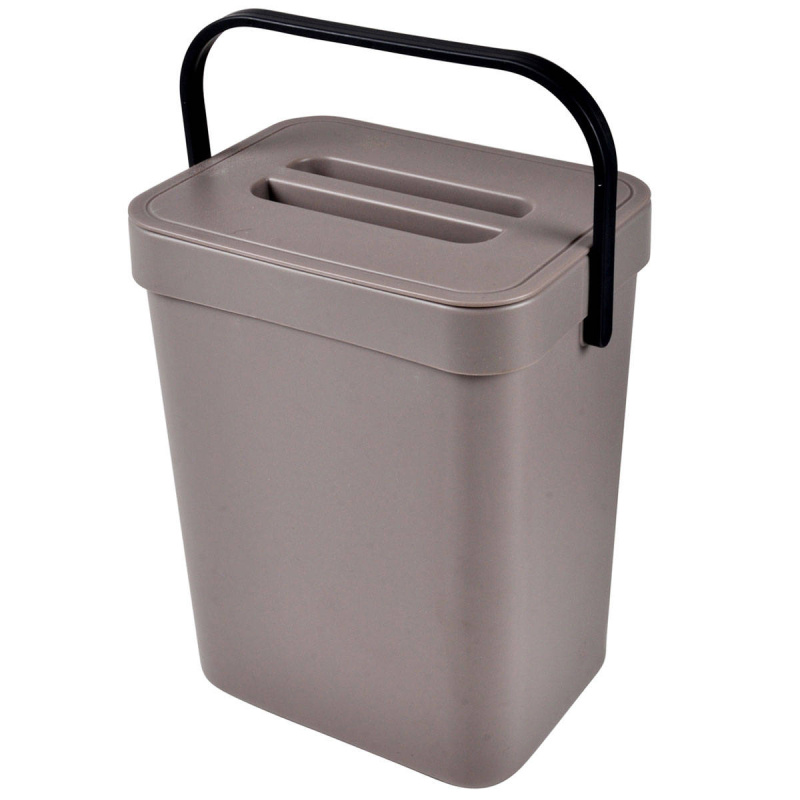 Homea Domácí kompostér s rukojetí, 5l, taupe šedá