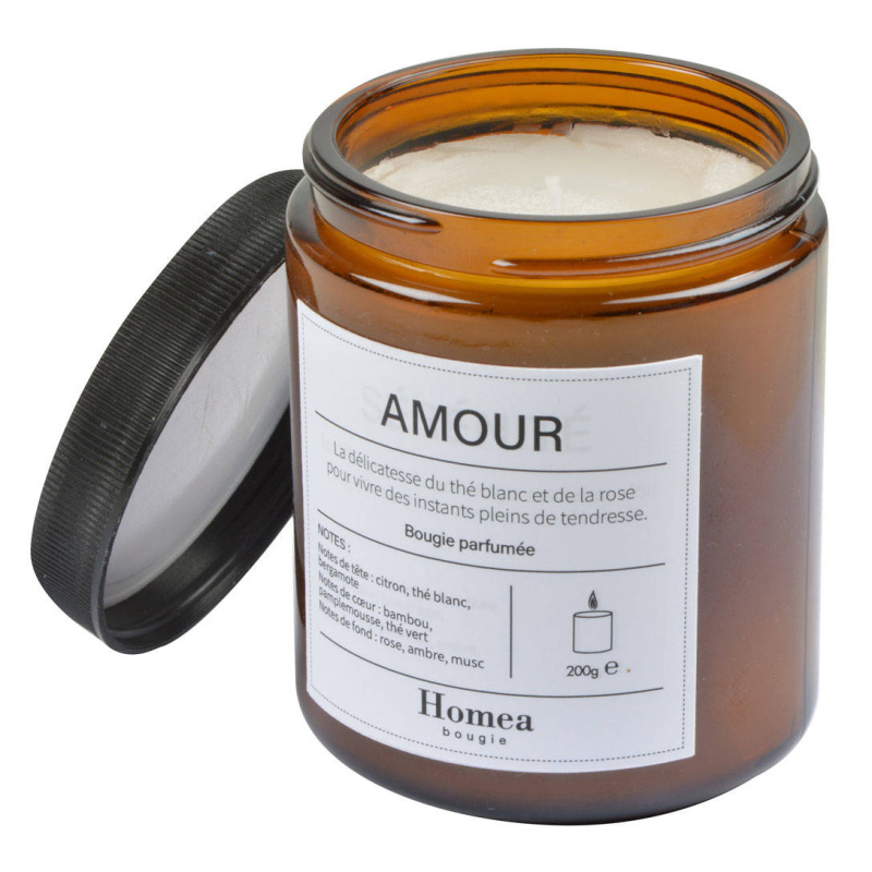 Homea Vonná svíčka ve skle MODERN APTHECARY SCENT LOVE, Ø 7,5 cm hnědá