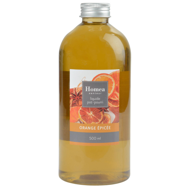 Homea Vonná voda pro Pot-Pourri ESSENTIAL, 500 ml, oranžový transparentní
