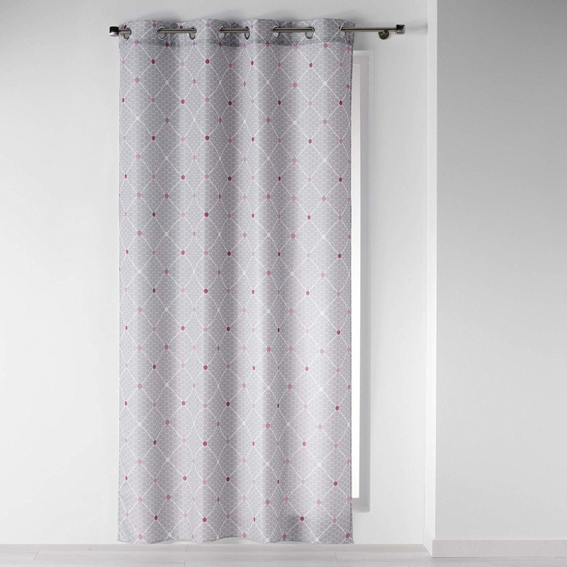 Douceur d'intérieur Okenní závěs ELEGANTE, 140 x 260 cm, šedá s oky vícebarevná