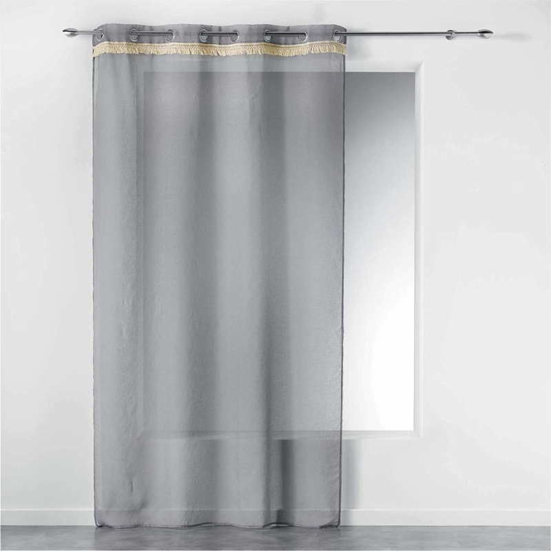Douceur d'intérieur Rybíz připravený na očkách FRANGY, 140 x 240 cm, šedá šedá