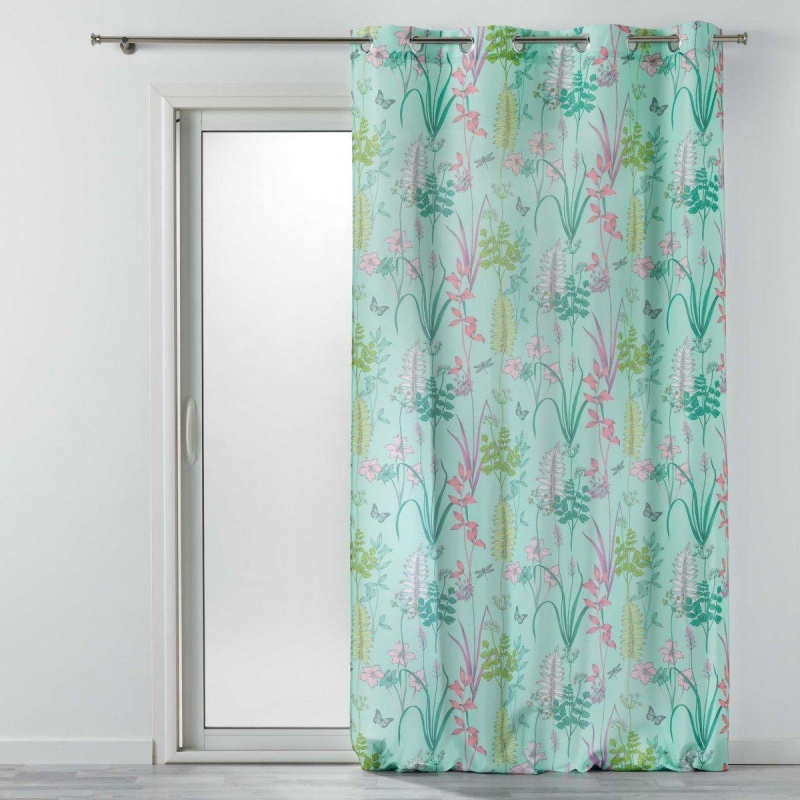 Douceur d'intérieur Závěs FRESH GARDEN 140 x 260 cm, mantolový, motiv s květy vícebarevná