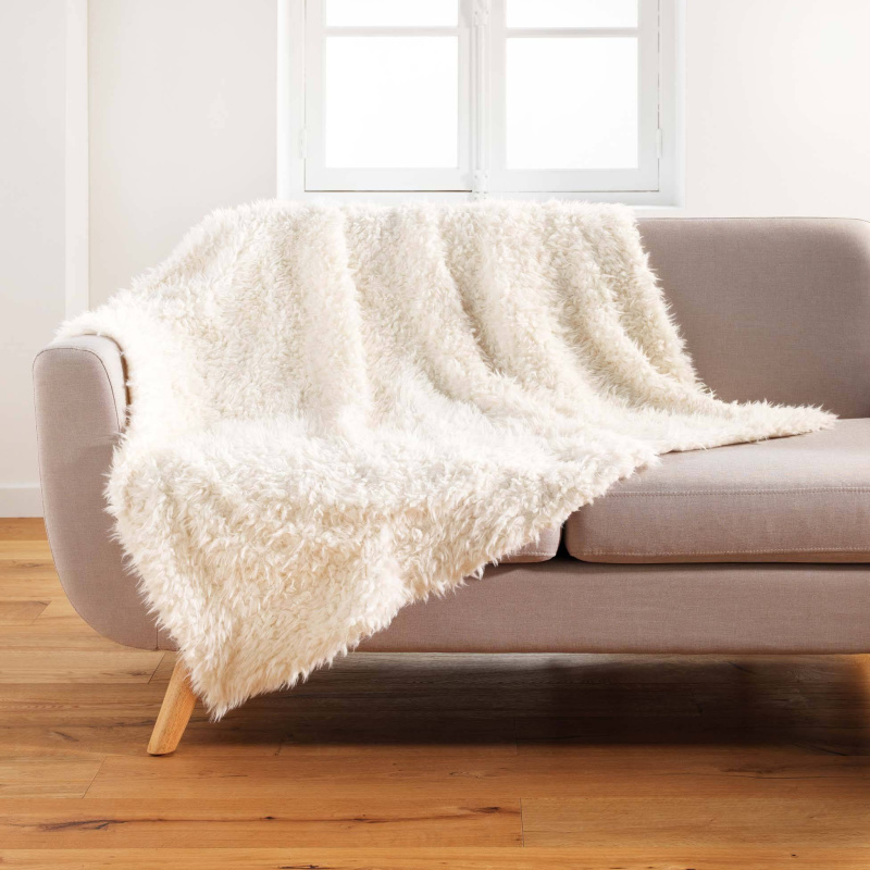 Douceur d'intérieur Měkká deka z imitace kožešiny, MOUTON, 125 x 150 cm béžová
