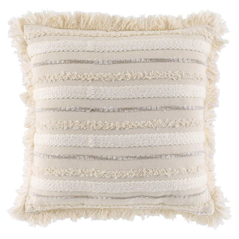 Douceur d'intérieur Dekorační polštář s třásněmi ATLAS NATURAL, 40 x 40 cm béžová 108873