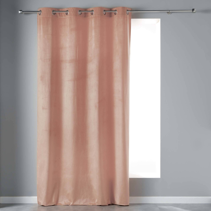 Douceur d'intérieur Záclona s očky VELVETINE, 140 x 240 cm, světle růžová růžová