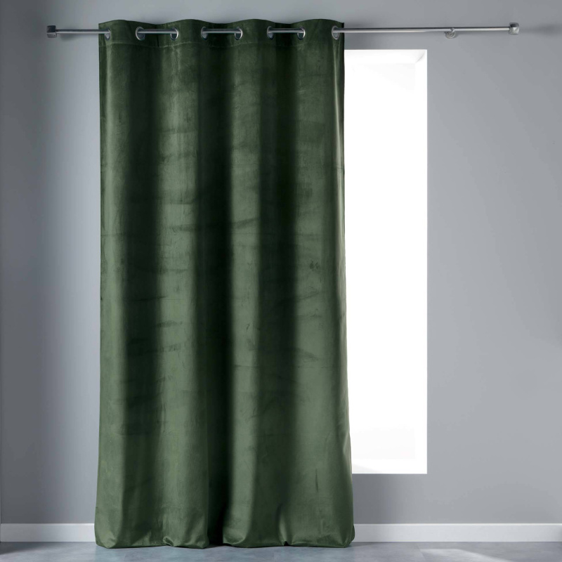 Douceur d'intérieur Závěs VELVETINE, 140 x 240 cm, khaki zelená
