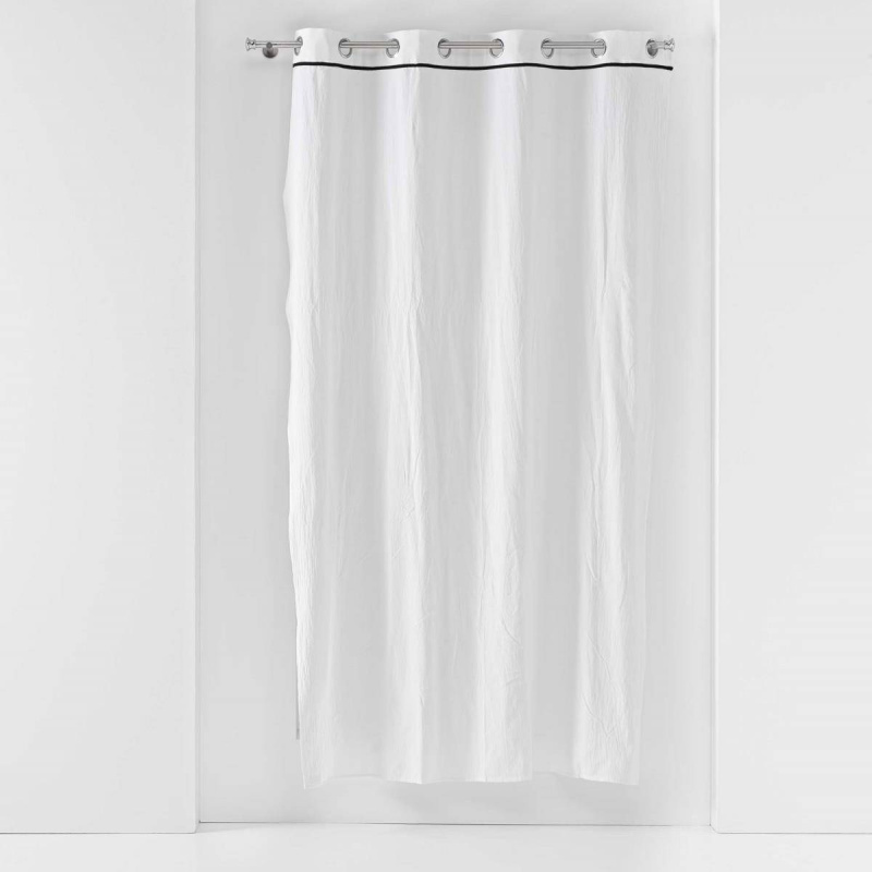 Douceur d'intérieur Závěs s kovovými kroužky LINETTE, bavlna, 135 x 240 cm, bílý bílá