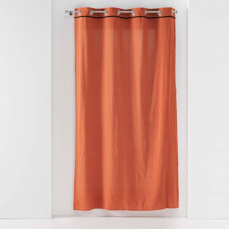 Douceur d'intérieur Závěs s kovovými kroužky LINETTE, bavlna, 135 x 240 cm, oranžový oranžová