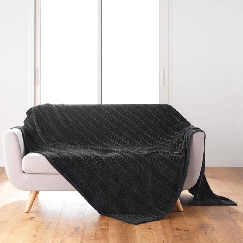 Douceur d'intérieur Přehoz na postel ARYA, 180 x 220 cm, černý černá