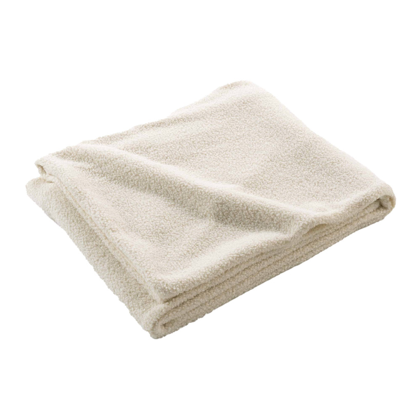 Douceur d'intérieur Měkká deka WOOLY, efekt boucle, 125 x 150 cm, flísová, krémová bílá
