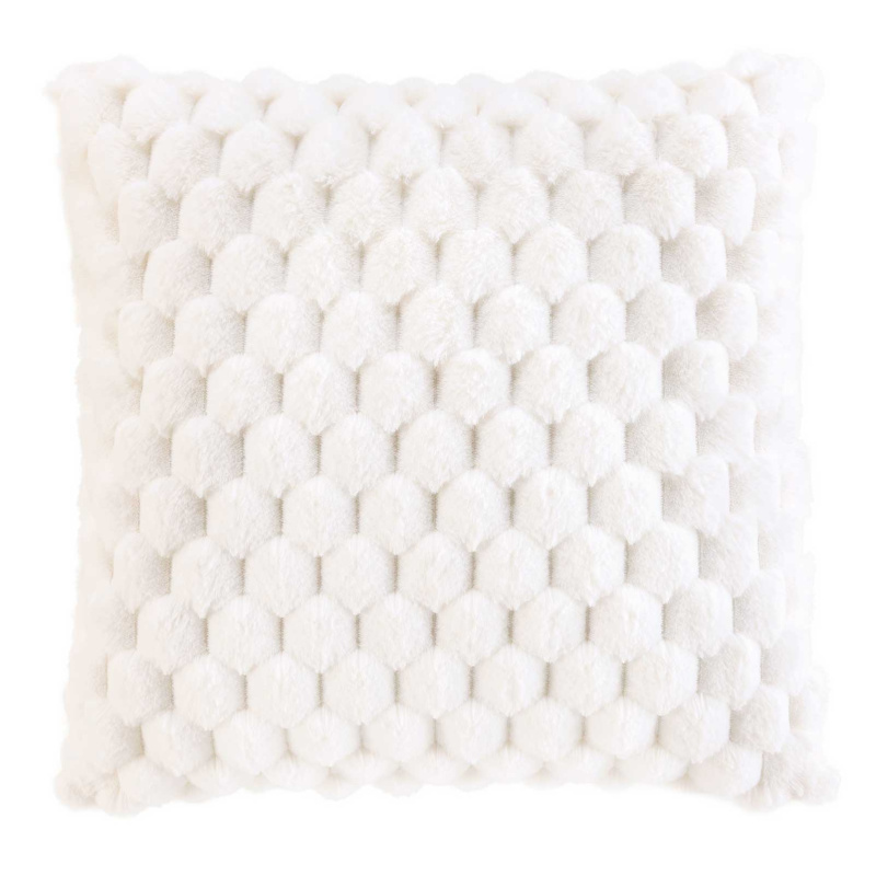 Douceur d'intérieur Dekorační povlak na polštář z umělé kožešiny 45 x 45 cm FROSTY bílý