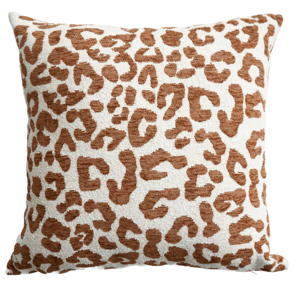 Douceur d'intérieur Dekorativní žakárový polštář na zip WILD, 40 × 40 cm hnědý