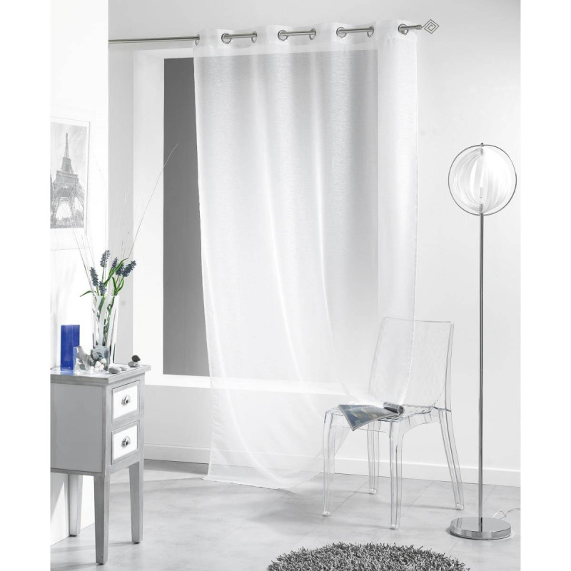 Douceur d'intérieur Záclona s oky VOLINE, 140 x 240 cm, bílá bílá