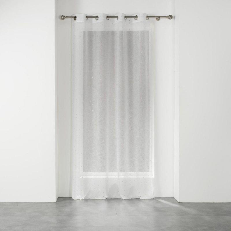Douceur d'intérieur Závěs na očkách ELEA, 140 x 240 cm, bílo-střibrný bílá