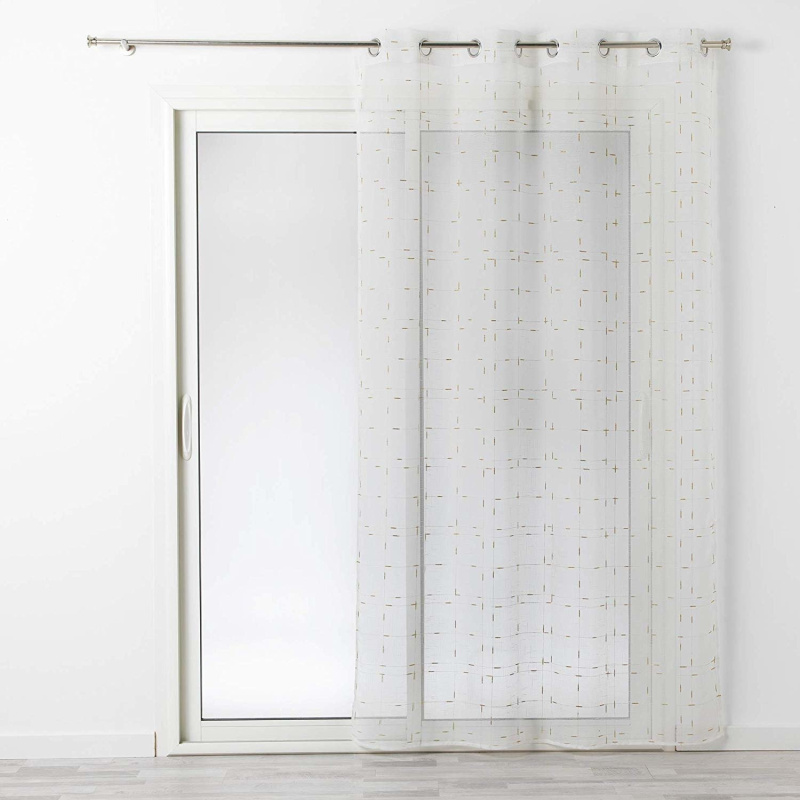Douceur d'intérieur Okenní závěs DIXIE, 140 x 240 cm, bílá se zlatým potiskem bílá
