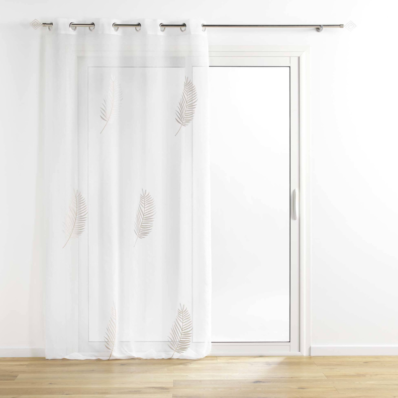 Douceur d'intérieur Moderní záclony do obývacího pokoje PALMEOR, 140 x 240 cm, zlaté listy bílá