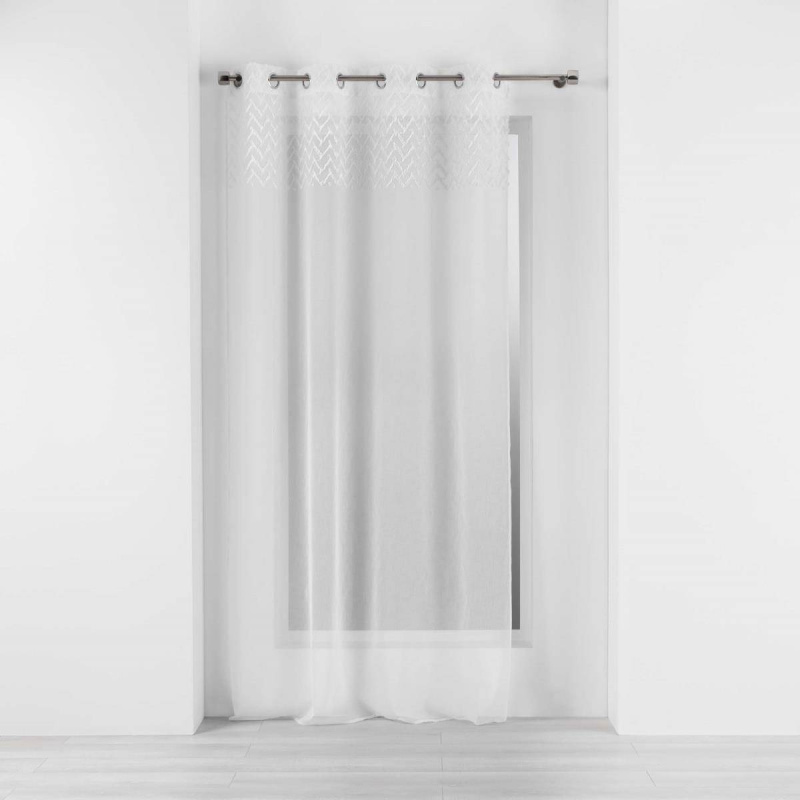 Douceur d'intérieur Záclona do obývacího pokoje s oky ROXIA, 140 x 240 cm, bílá, polyester bílá