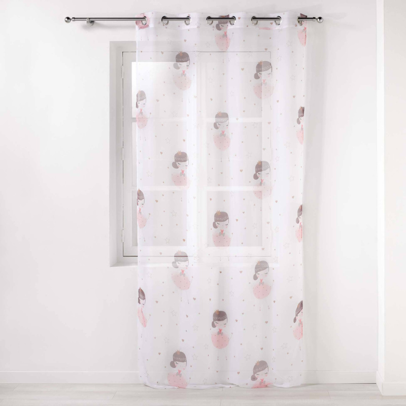 Douceur d'intérieur Dětská záclona PETITE PRNICESSE s očky, 140 x 240 cm bílá