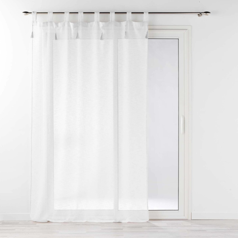 Douceur d'intérieur Záclona s dekoračními střapci DALILA, 140 x 240 cm, bílá bílá