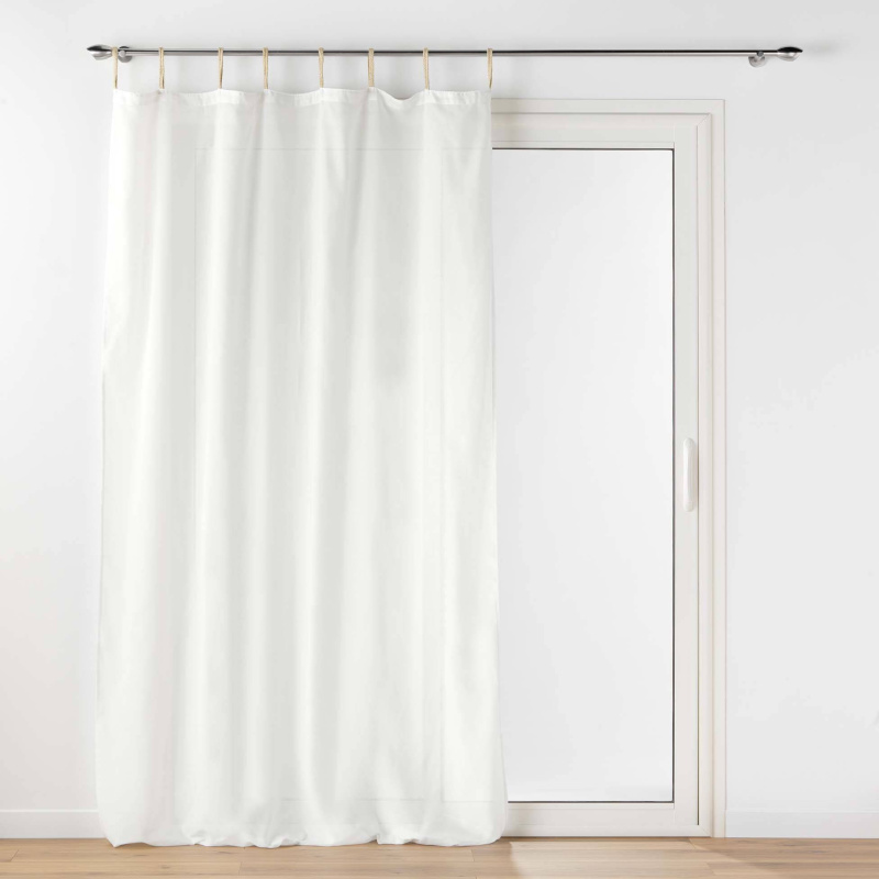 Douceur d'intérieur Záclona s jutovými poutky BELANI 140 x 240 cm, bílá bílá