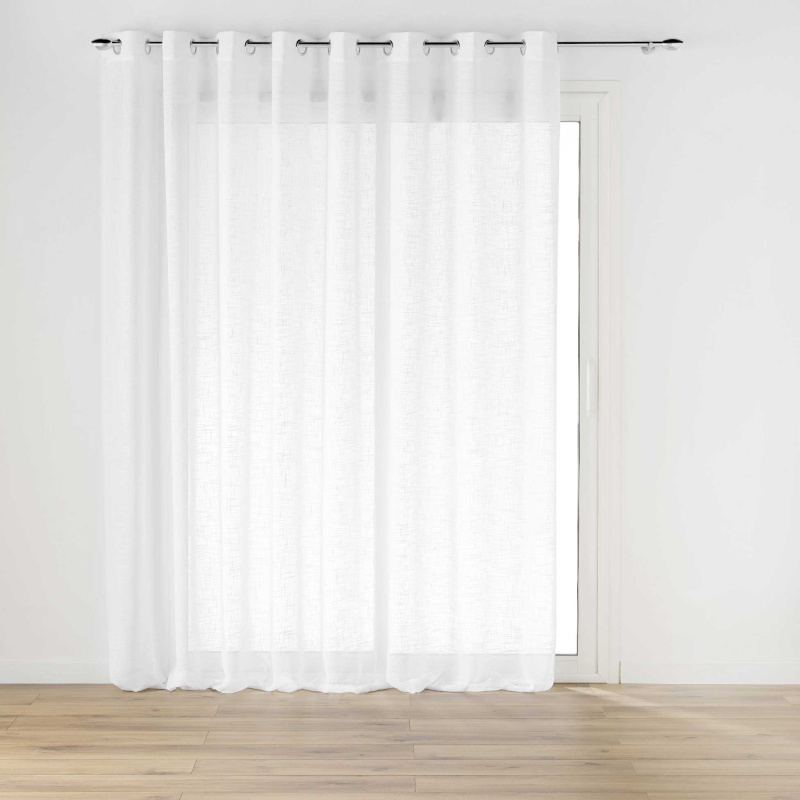 Douceur d'intérieur Široká záclona s efektem lnu, HALTONA, 300 x 240 cm bílá