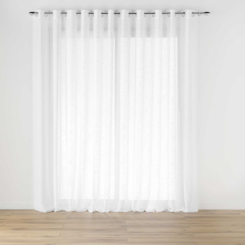 Douceur d'intérieur Široká záclona s kroužky, s lněným efektem, HALTONA, 400 x 240 cm bílý