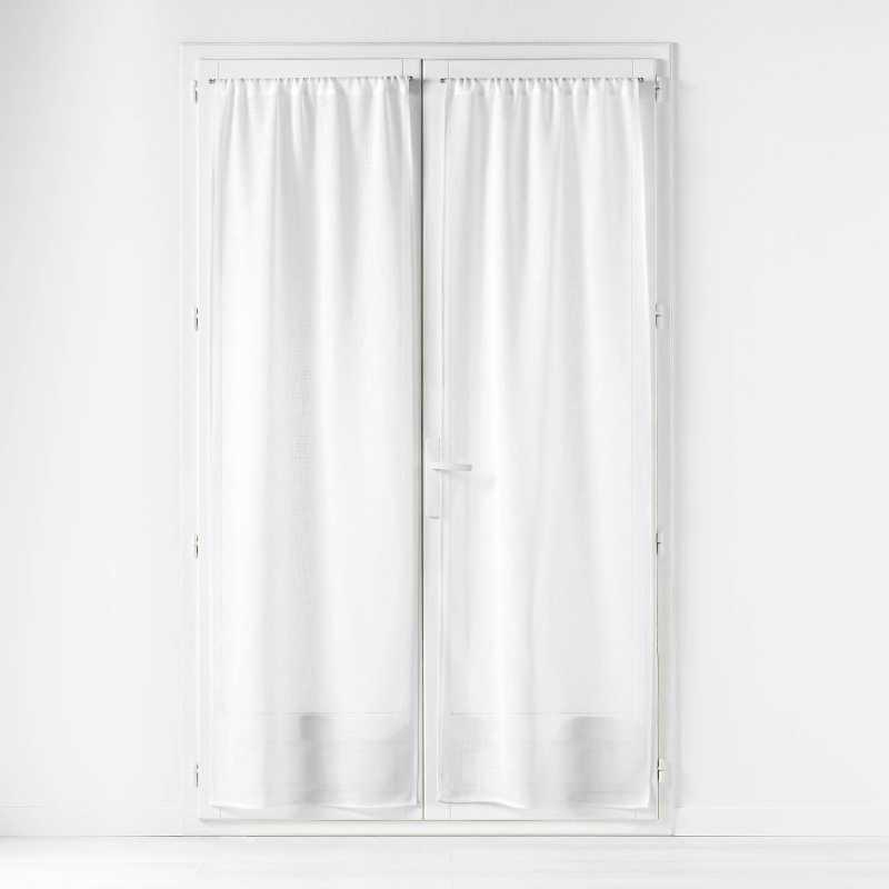 Douceur d'intérieur Sada dvou záclon s lněným efektem, CARLIN, 70 x 200 cm, bílé bílý