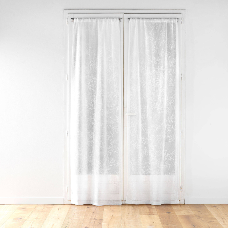 Douceur d'intérieur Sada záclon se vzorem listů, KARLA, 70 x 240 cm, bílé bílý