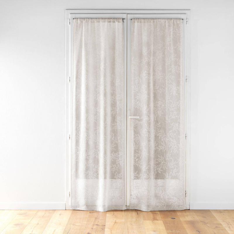 Douceur d'intérieur Sada záclon se vzorem listů, KARLA, 70 x 240 cm béžová