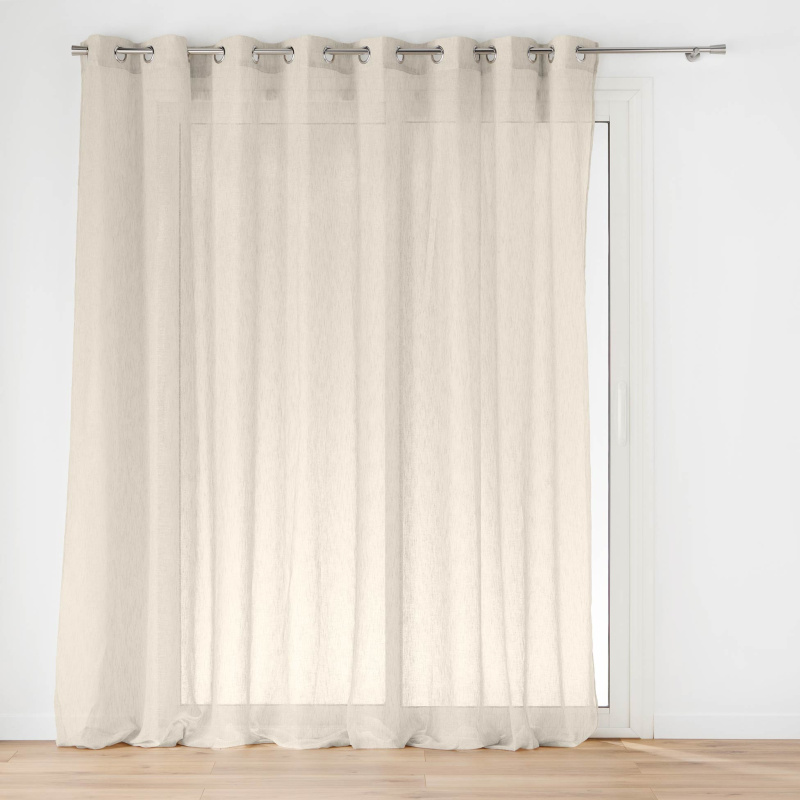 Douceur d'intérieur Široký závěs s kroužky, efekt lnu, CARLIN, 300 x 240 cm béžová