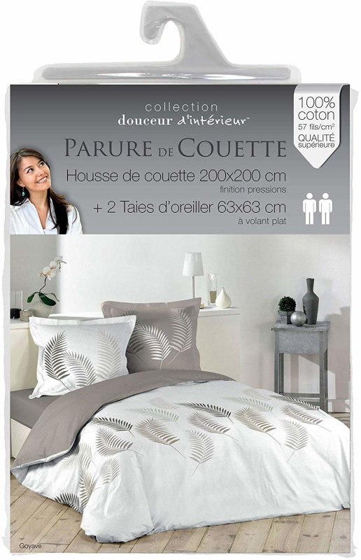 Douceur d'intérieur Set povlečení GOYAVE 200 x 200 cm, bavlněné, béžová barva béžová