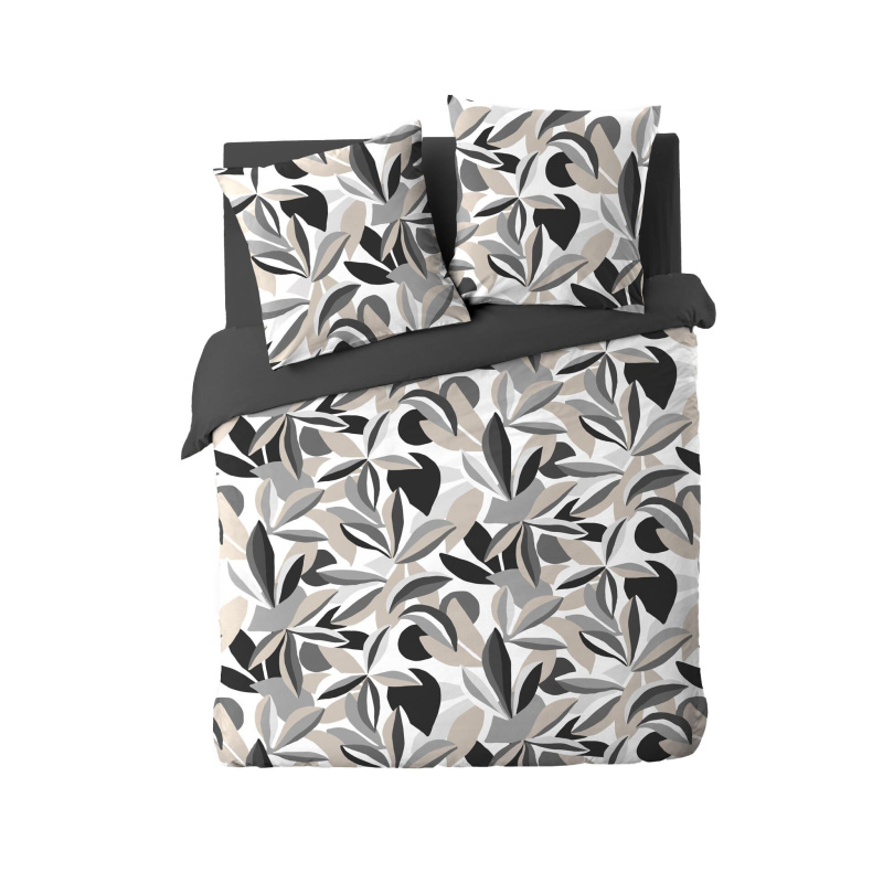 Douceur d'intérieur Sada povlečení LAVINIA, šedý vzor, 240 x 220 cm antracitová